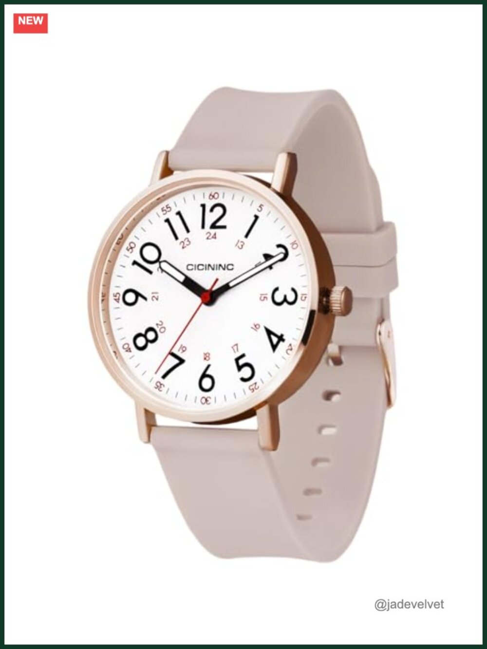 Nursing Watch with Second Hand Analog Military Time Luminous Waterproof Quartz
